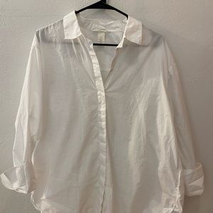 H&M Oversize White Button-Up